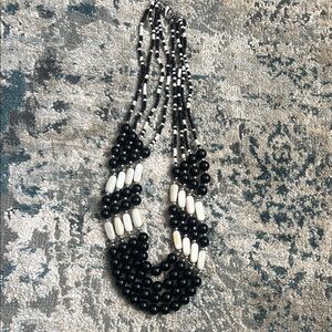 Native American beaded  Black and White choker!
